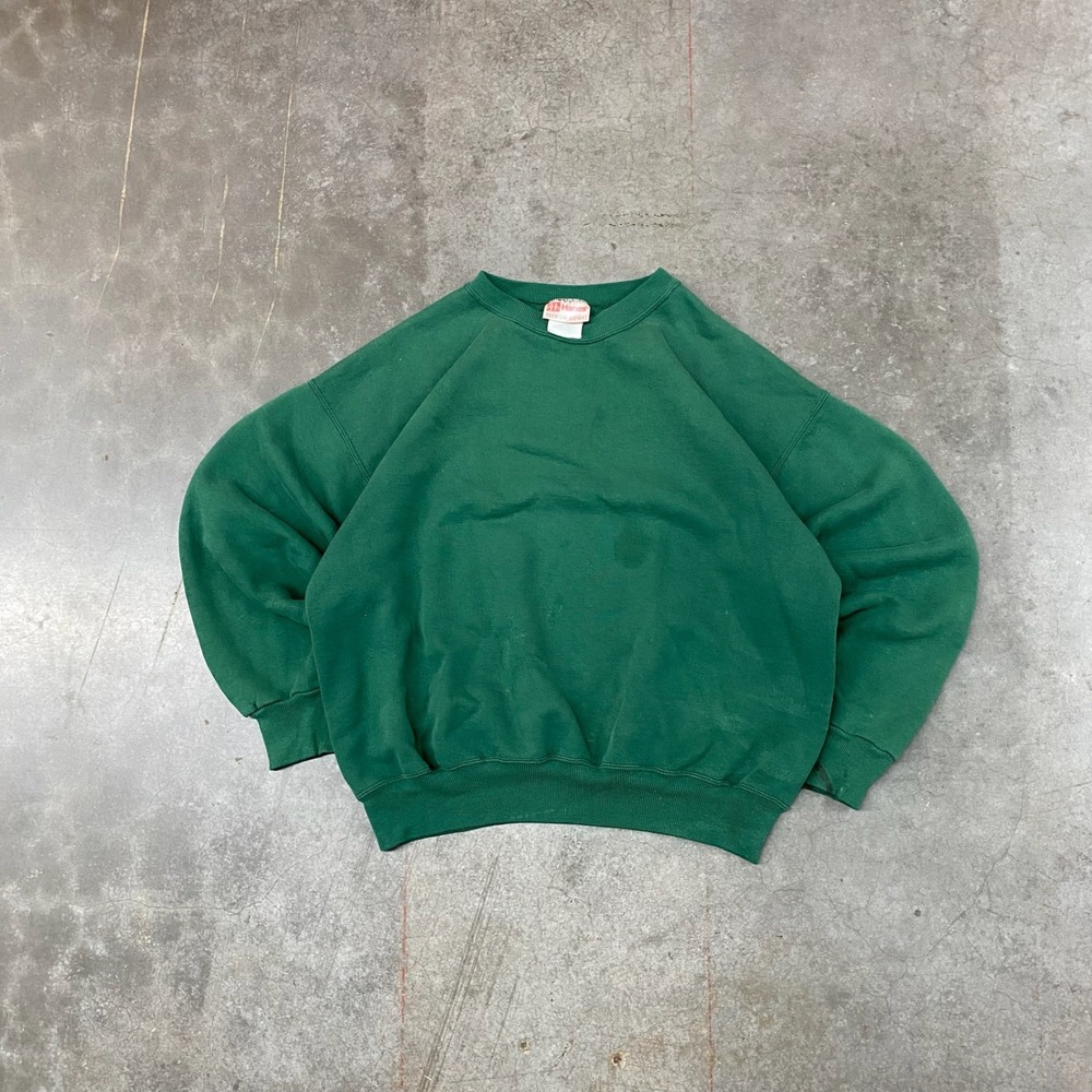 Vintage Hanes Premium Weight Crewneck‎ Sweatshirt Green Mens L
